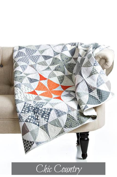 Grey and White with Orange Quilt
